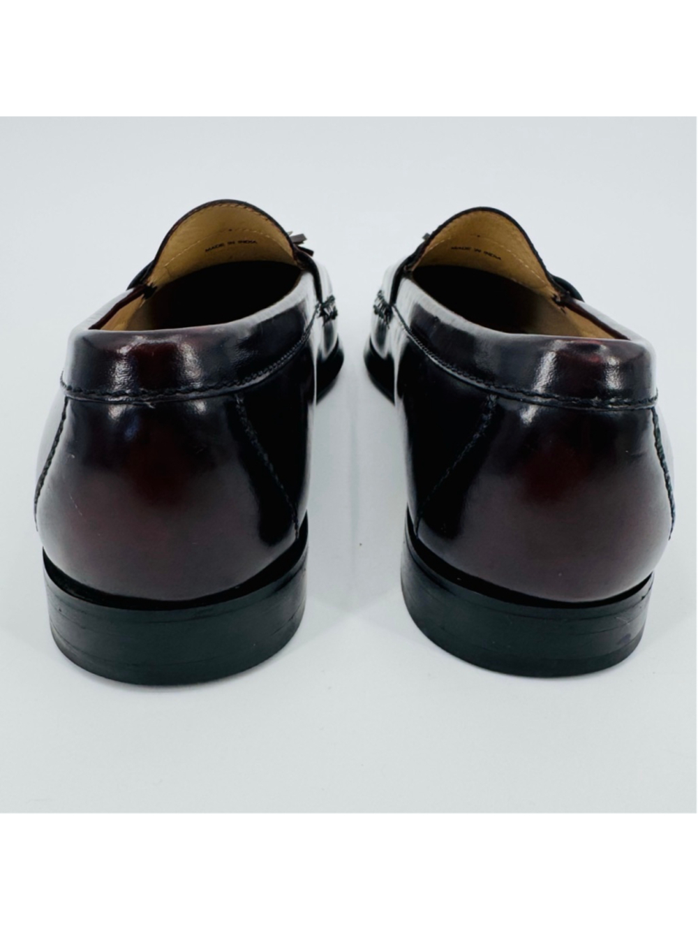 Vintage Cole Haan Burgundy Leather Tassel Loafers 8.5 - Picture 4 of 13